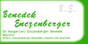 benedek enczenberger business card